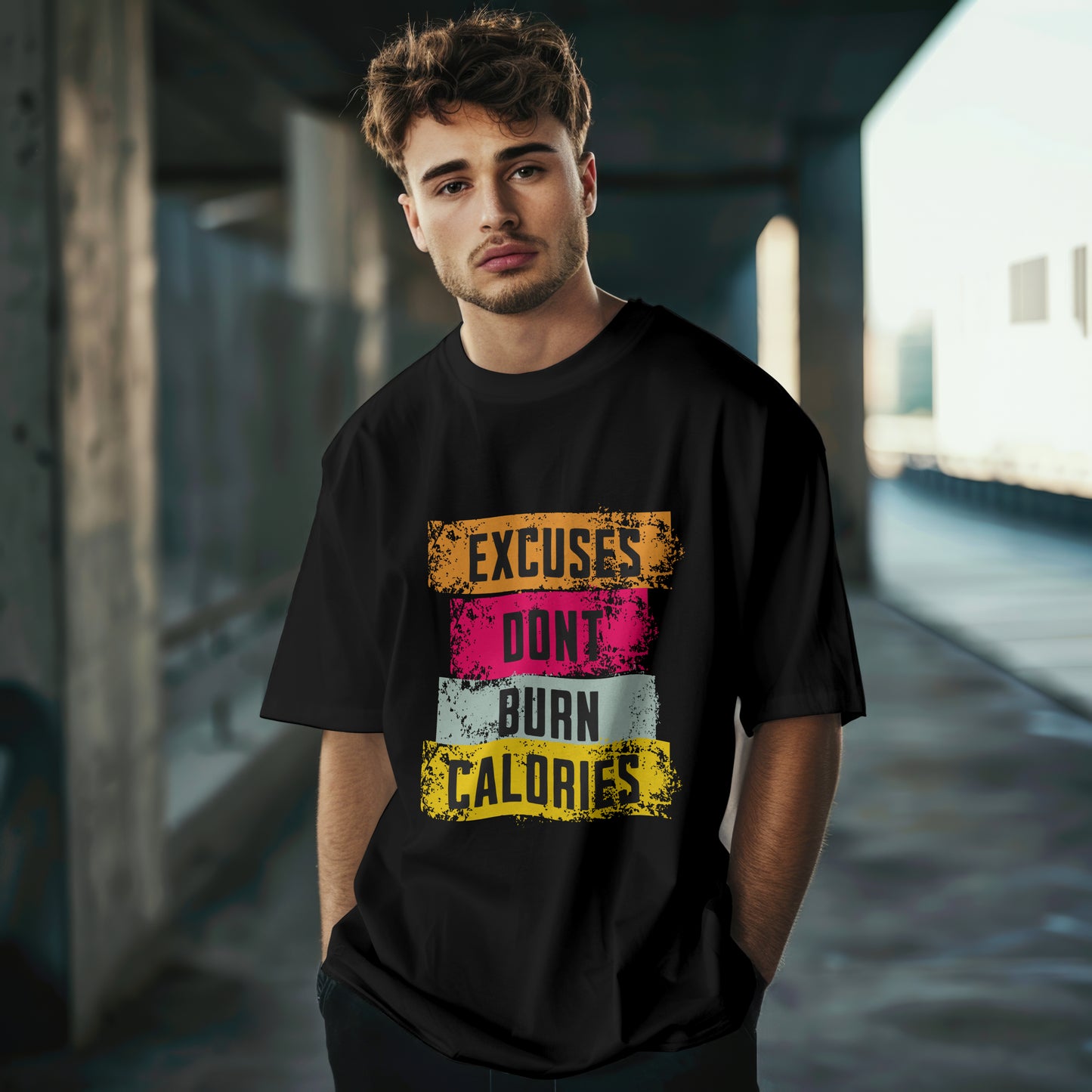 Excuses Dont burn calories-Oversized Tshirt