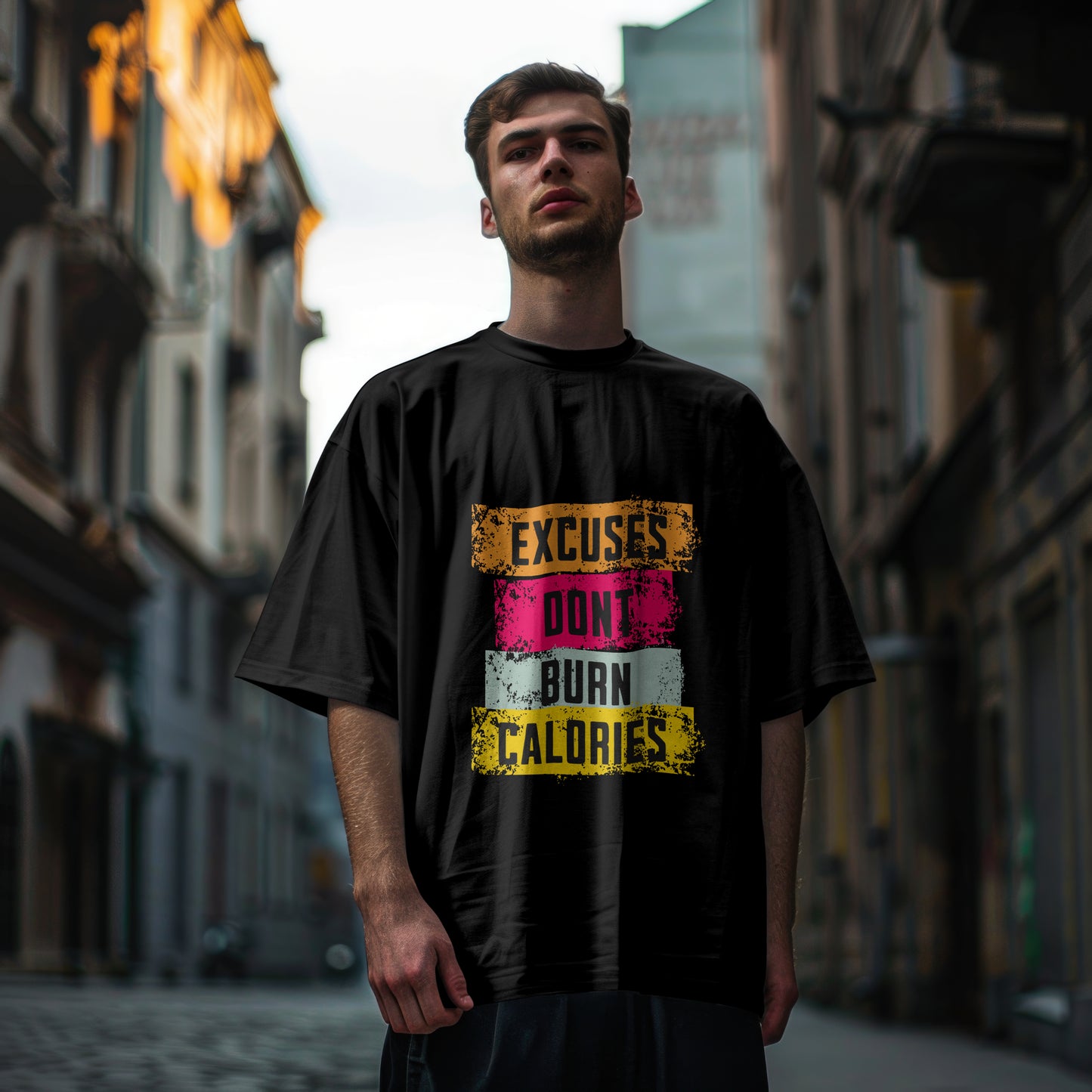 Excuses Dont burn calories-Oversized Tshirt