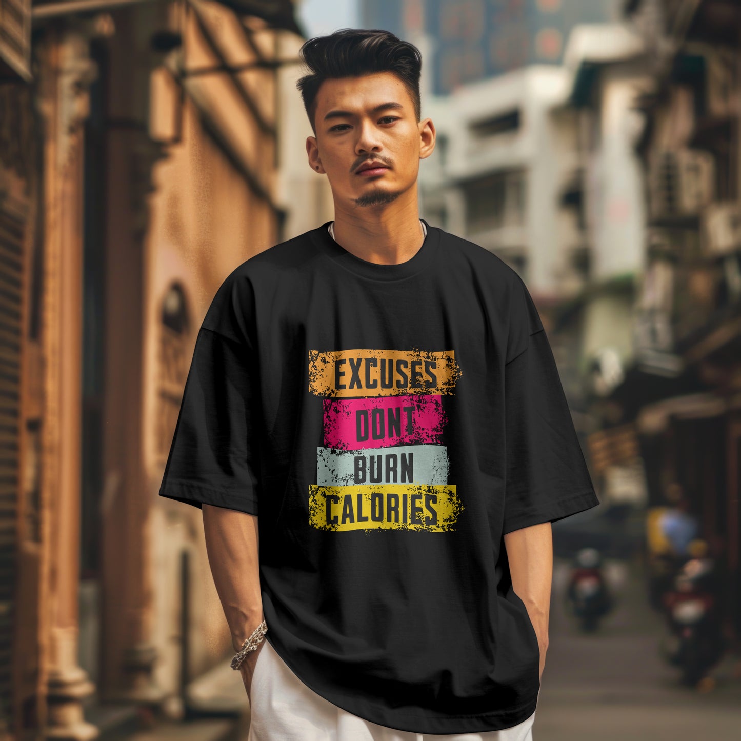 Excuses Dont burn calories-Oversized Tshirt