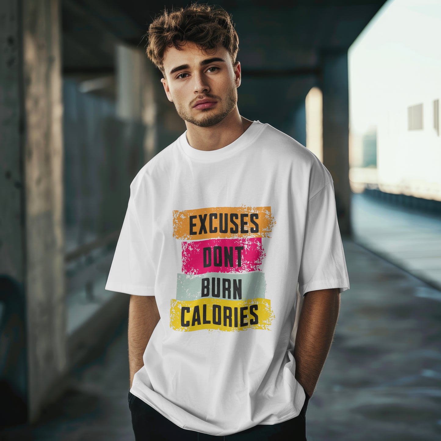 Excuses Dont burn calories-Oversized Tshirt