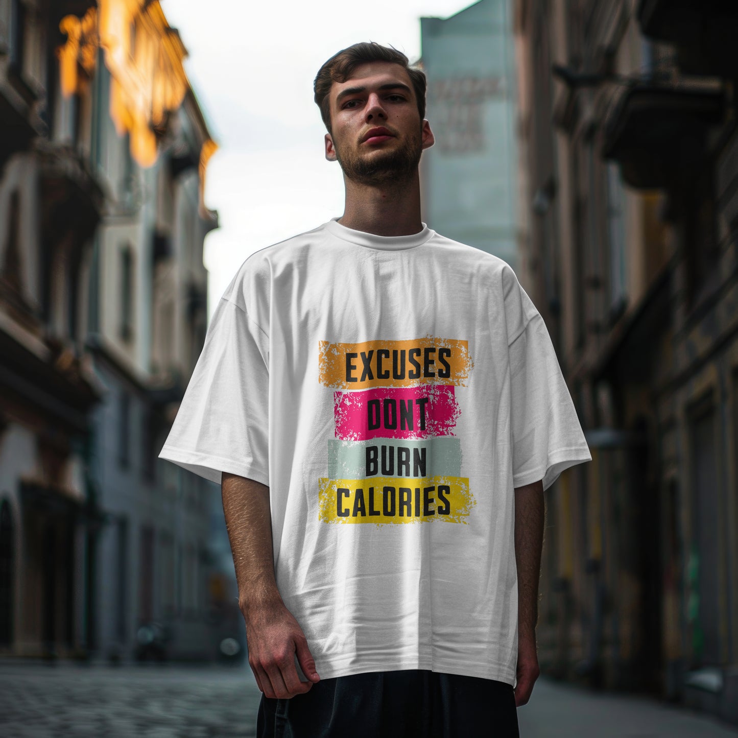 Excuses Dont burn calories-Oversized Tshirt
